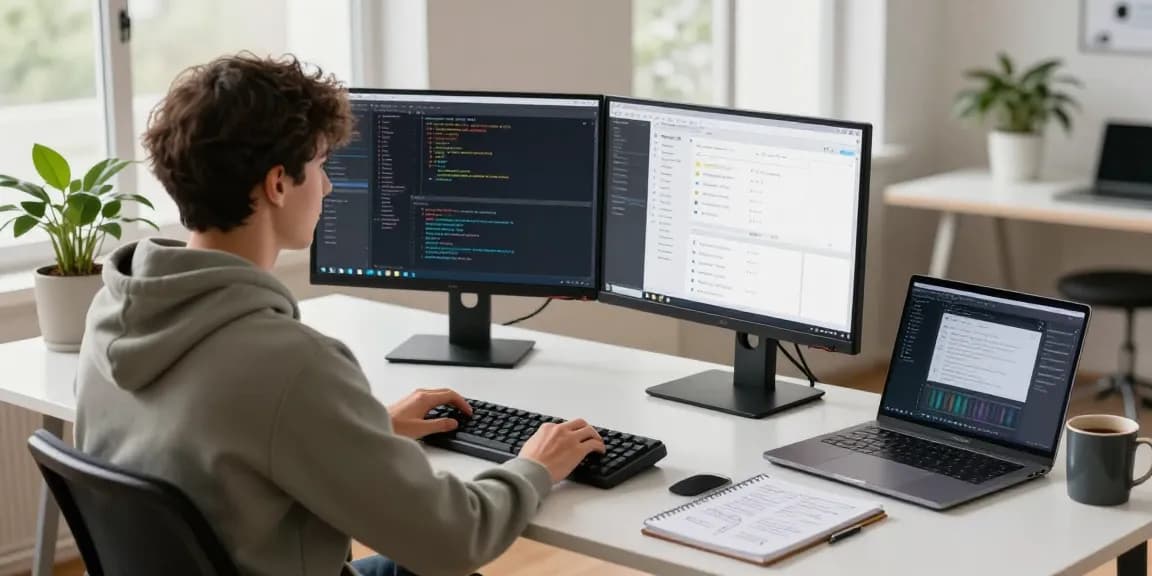 Efficient tech workspace using a 截图工具 for software development.