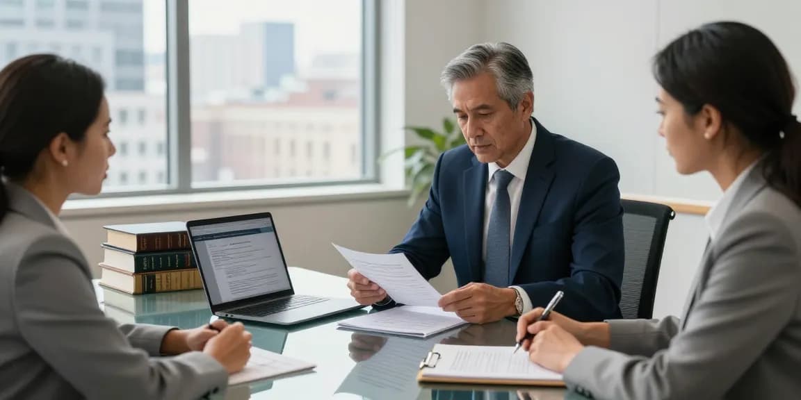 Philadelphia Employment Lawyer consulting with a diverse client in a modern office setting, emphasizing professional legal representation.