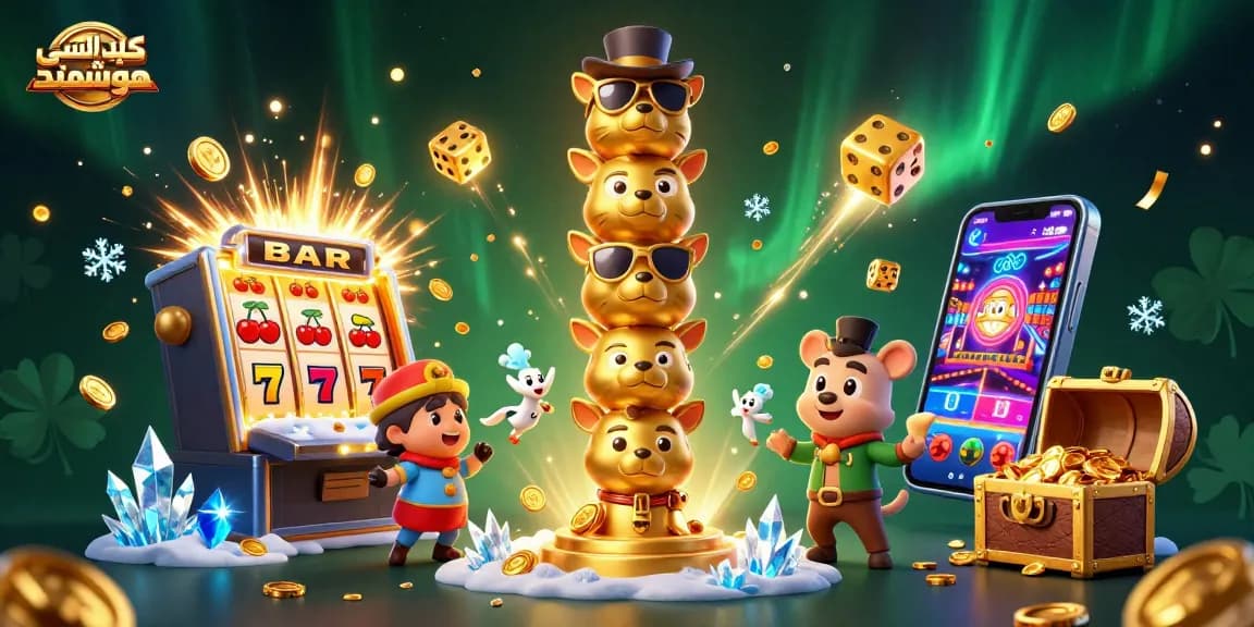 Maximize your control over smart devices with کلید لمسی هوشمند in this vibrant casino-themed illustration.