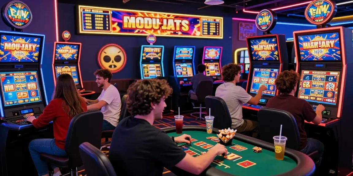 Players enjoying an exciting online gaming session at a virtual casino showcasing slots and table games, highlighting the slot depo 5k experience.
