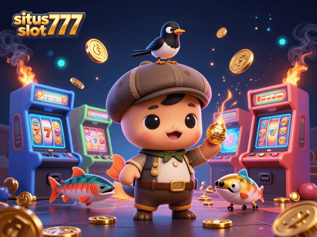 Engage in winning strategies at situs slot777 with this vibrant 3D casino-themed illustration.