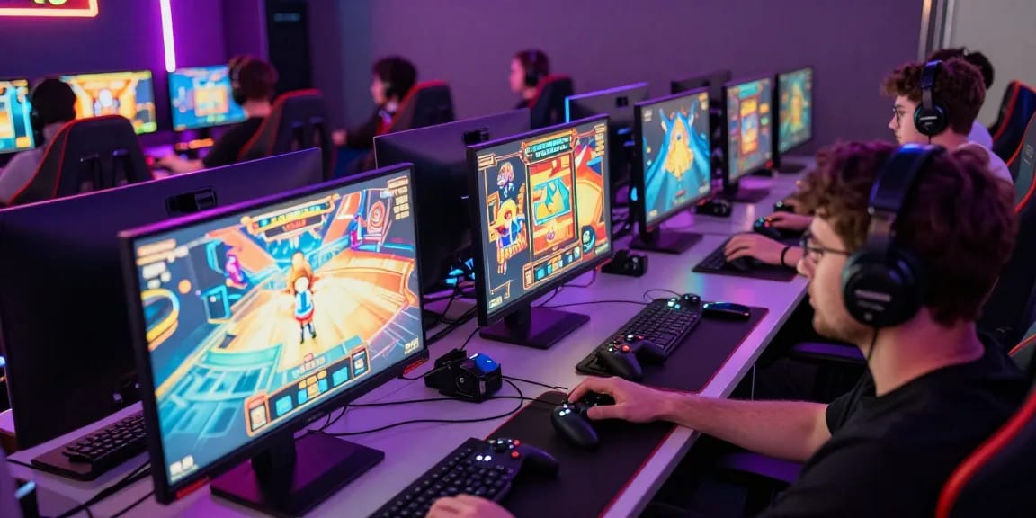 Engaged players enjoying situs depo 5k live slot games in a vibrant gaming environment.