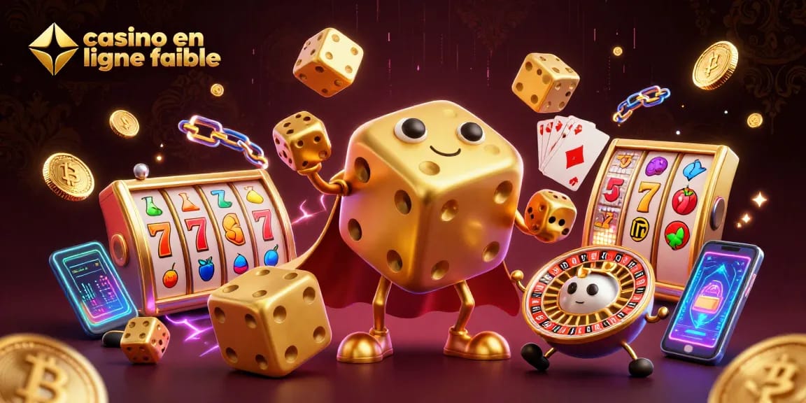 Jouez dans un casino en ligne fiable avec des dés en or et des éléments de jeu dynamiques.