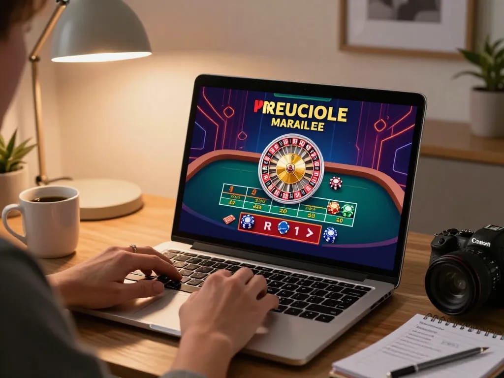 Engaging in online roulette gameplay on https://debet.talk/ from a cozy home office.