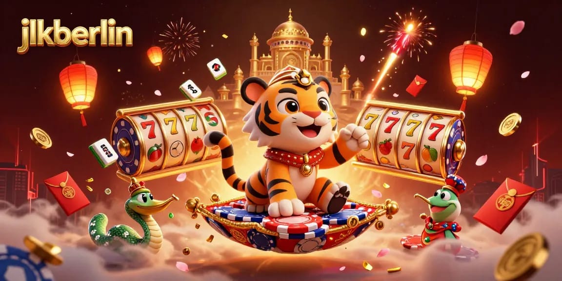 Spin jackpots and win big at jlkberlin, featuring 3D casino-themed characters and dynamic slot elements.