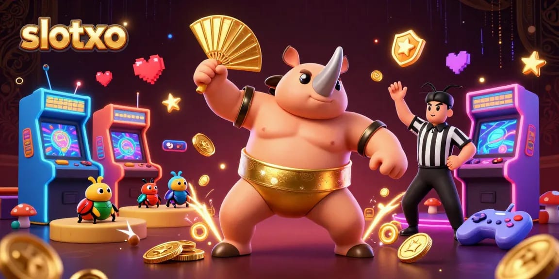 เกมสล็อต slotxo ที่มีแชมป์ซูโม่แมลงปีกแข็งทำให้เหรียญทองกระเด็นกระดอน