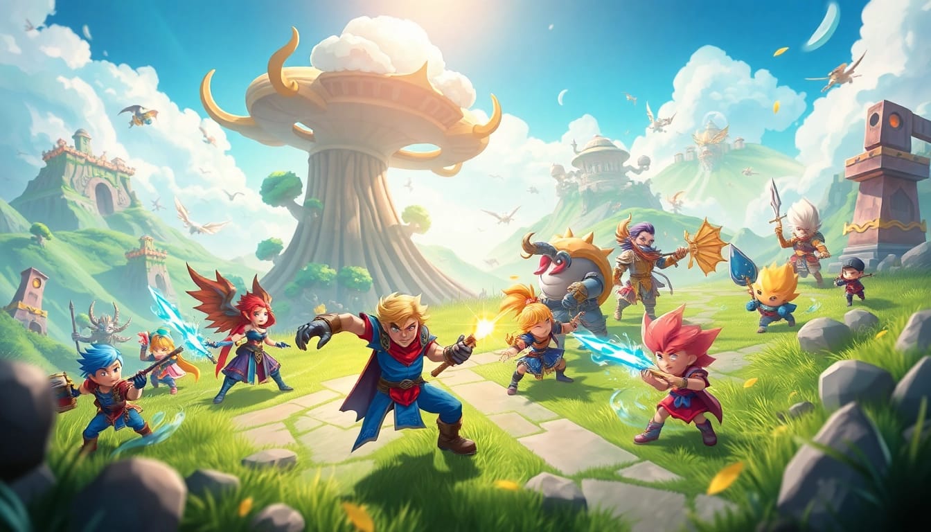 Engaging visual of yono game showcasing colorful characters and epic battles.