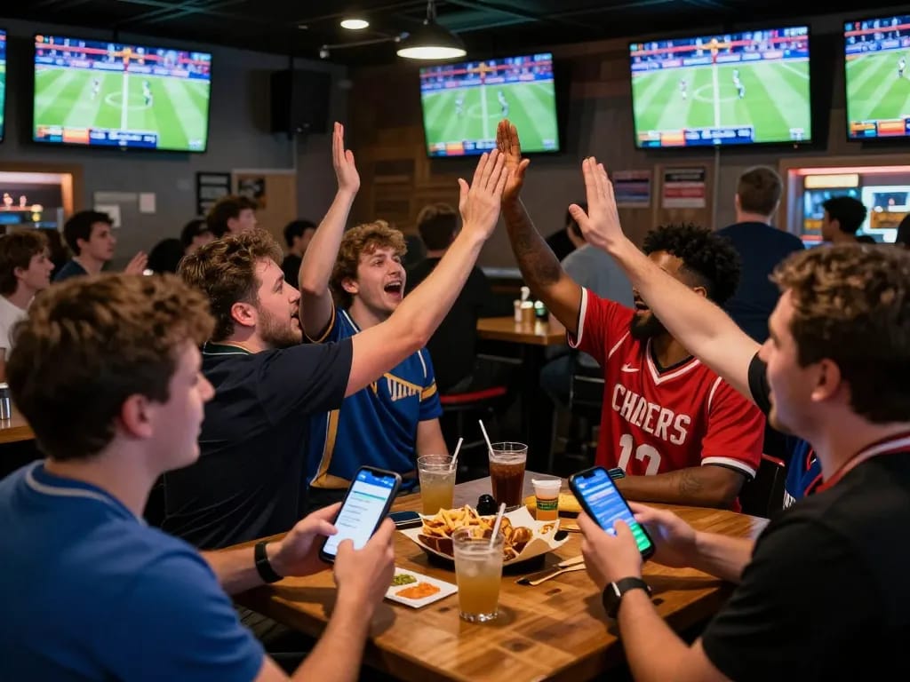 Experience the thrill of sports betting at https://tip88.buzz/ with fans cheering as they place live bets on games.