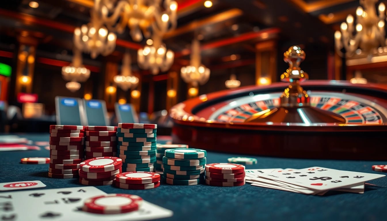Rasakan ketegangan bermain pgbet di meja kasino yang mewah dengan kartu dan chip berkilau.