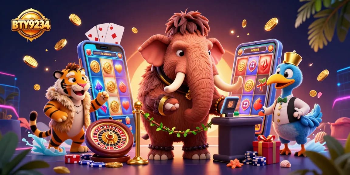 Engage with BTY9234 in a lively casino scene with dynamic characters and interactive gaming elements.