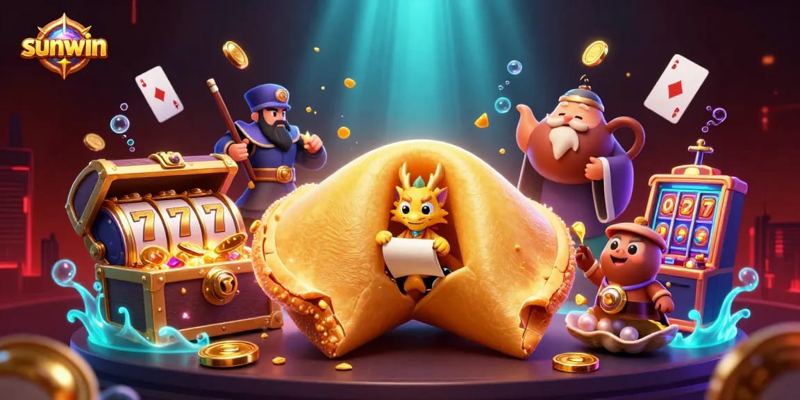 Join the vibrant action at sunwin with golden fortune cookie characters and spectacular gaming elements.
