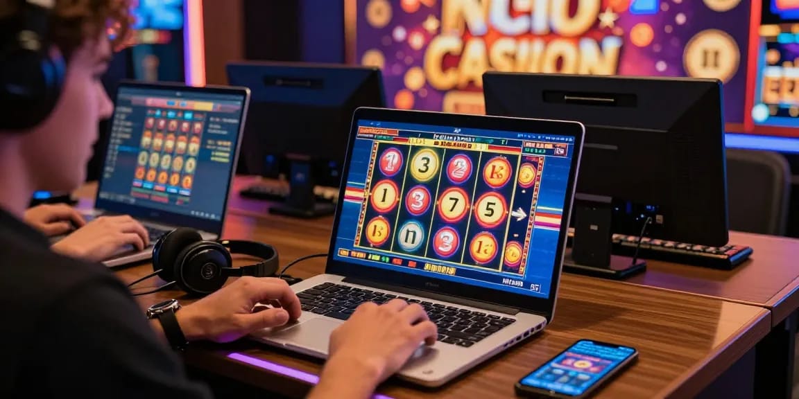 Exciting gameplay at spin million casino showcasing vibrant slot graphics and enthusiastic player interaction.