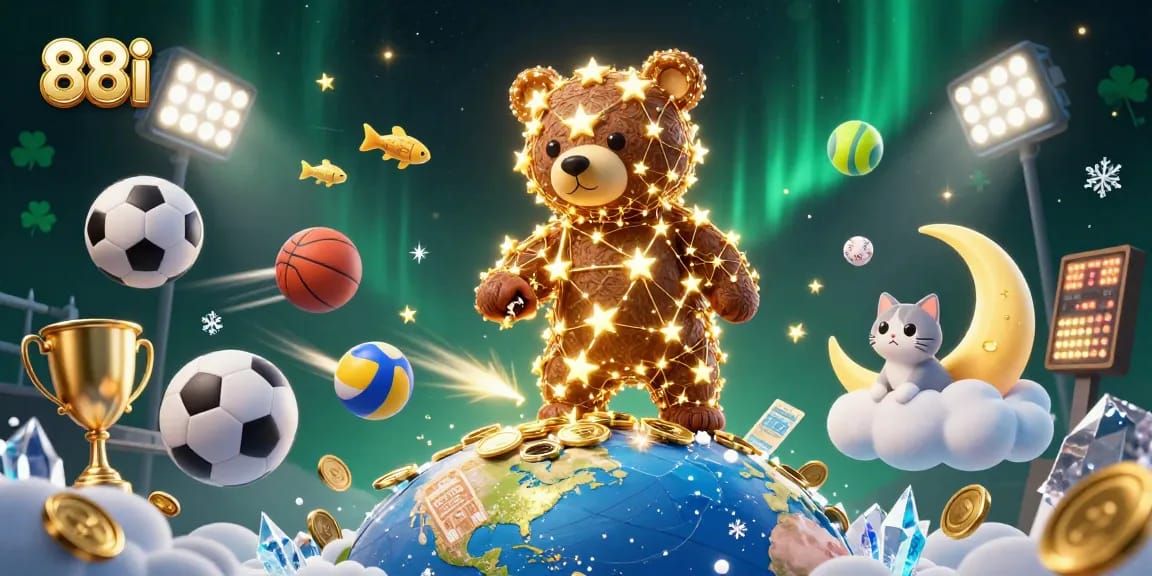 Experience thrilling wins at 88i with vibrant casino elements in a dynamic scene.