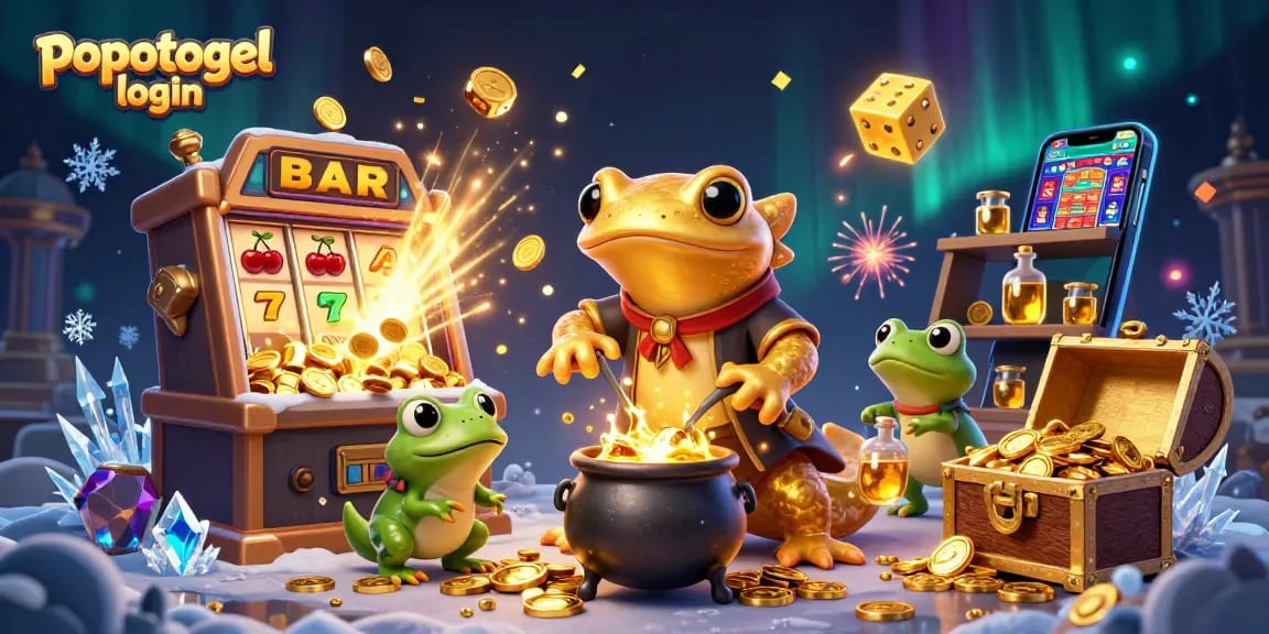 Experience the excitement with popotogel login, featuring dynamic characters and casino elements.