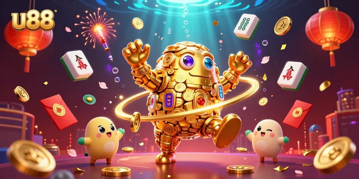 Experience thrilling gameplay at u88 with a vibrant illustration of casino excitement and dynamic elements.