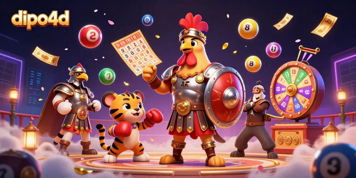 Experience dipo4d's exciting lottery action with colorful balls and dynamic characters in an engaging scene.