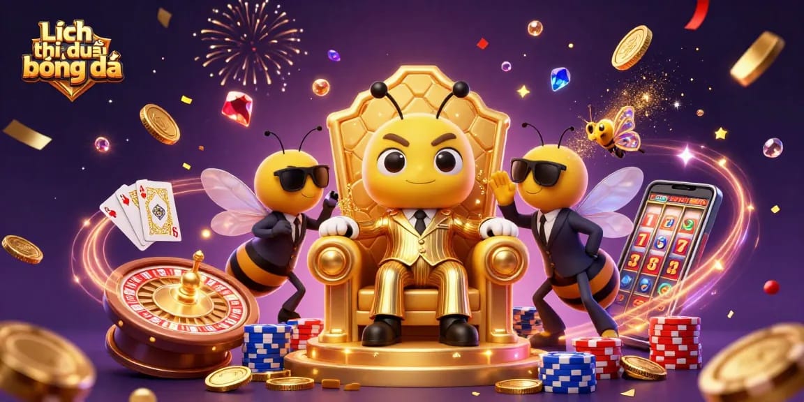 Bet on Lịch thi đấu bóng đá with our colorful casino scene filled with dynamic game elements and characters.