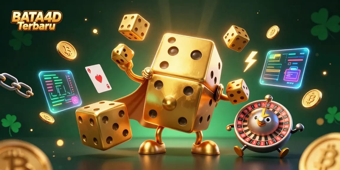 Experience BATA4D Terbaru and win big with vibrant 3D casino elements in this action-packed illustration.