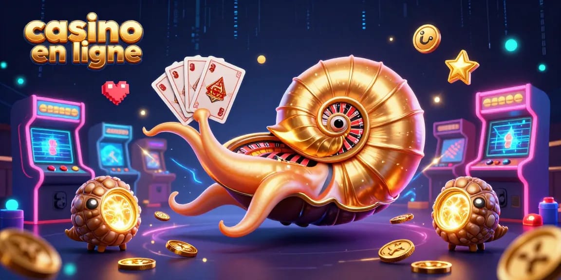 Jouez au casino en ligne avec ce nautilus géant au centre des jeux captivants.