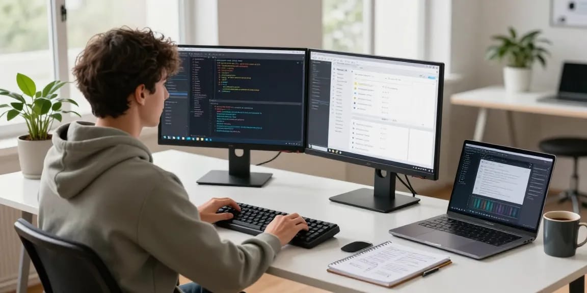 Efficient tech workspace using a 截图工具 for software development.