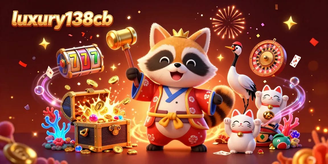 Experience luxury138cb's vibrant casino scene with cheerful characters and thrilling game elements.