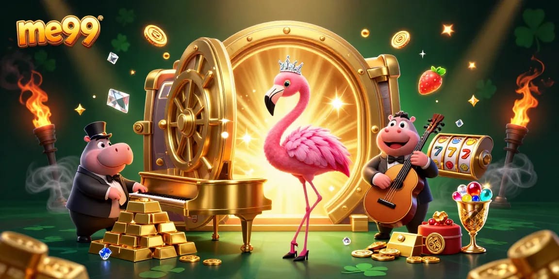 Experience thrilling wins at me99 Casino with vibrant characters and dazzling gaming elements.