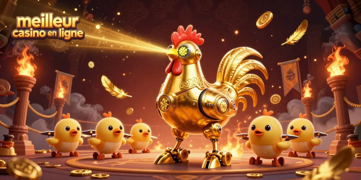 Plongez dans l'univers du meilleur casino en ligne avec des éléments captivants et une illustration dynamique.