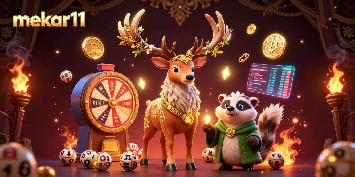 Mekar11 players engage in thrilling lottery games with vibrant elements and spirit lights creating an exciting atmosphere.