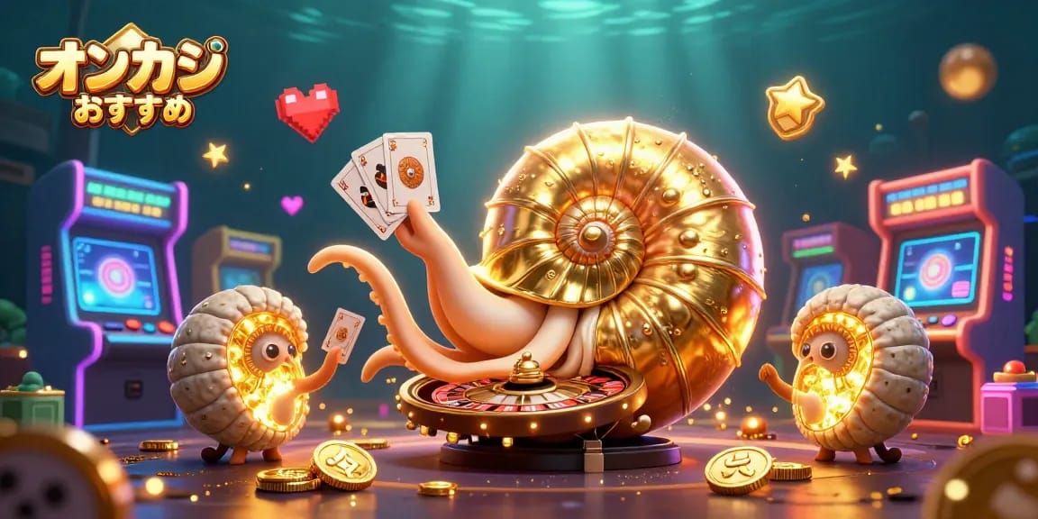 オンカジ おすすめの魅力を表現したインパクトのあるカジノの3Dイラスト。