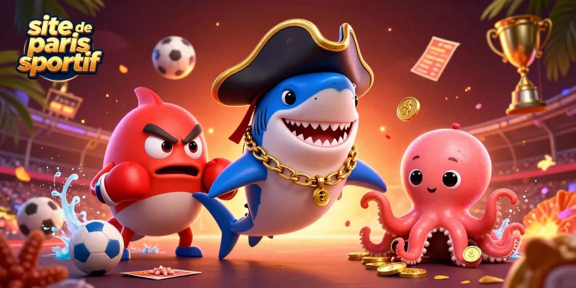 Pariez sur le site de paris sportif avec style, en compagnie d'un requin pilote et de ses amis colorés.