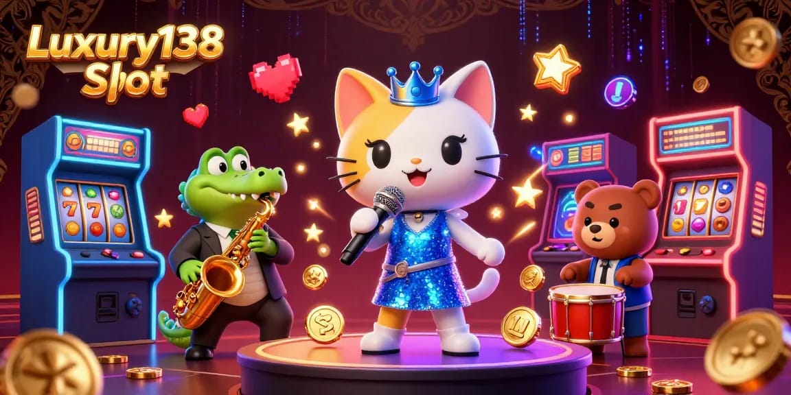 Engage in the Luxury138 Slot excitement with lively characters and vibrant casino elements.