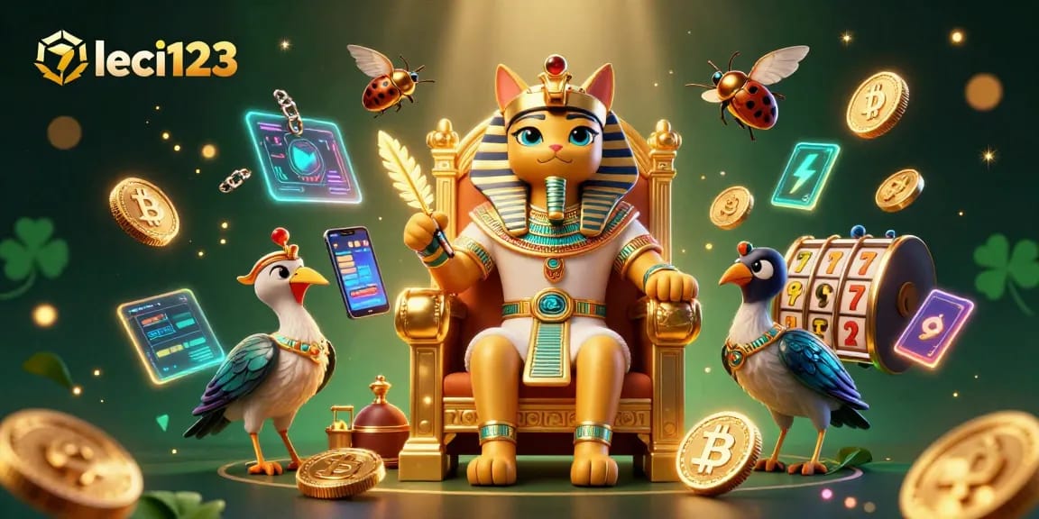Engage with leci123 as the vibrant pharaoh cat and friends unveil exciting slots and crypto treasures.