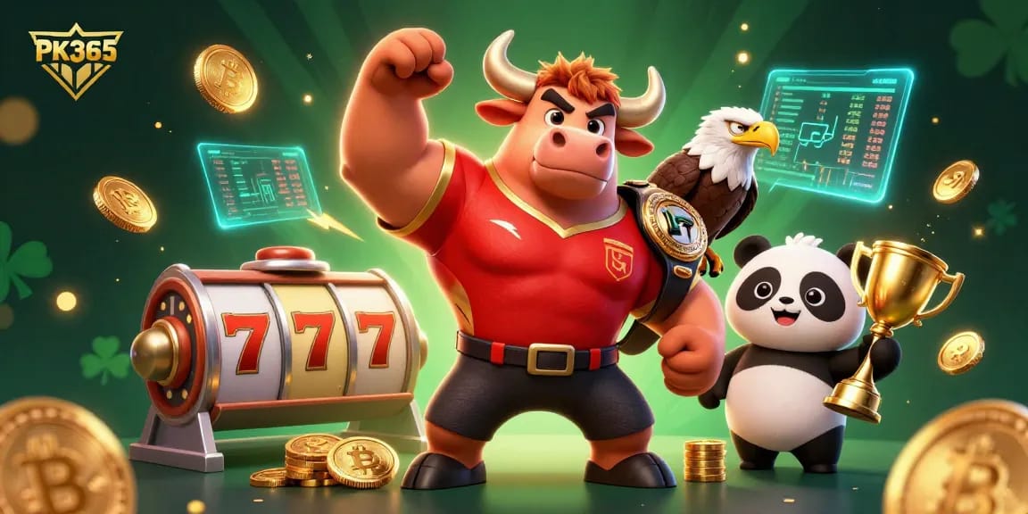 Experience winning with PK365, featuring an energetic scene of characters celebrating real money gaming success.