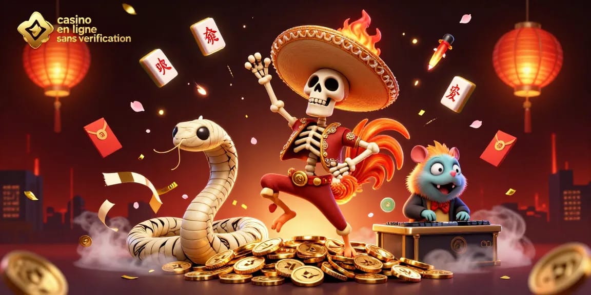 Vibrez avec les jeux sur un casino en ligne sans vérification grâce à cette illustration animée
