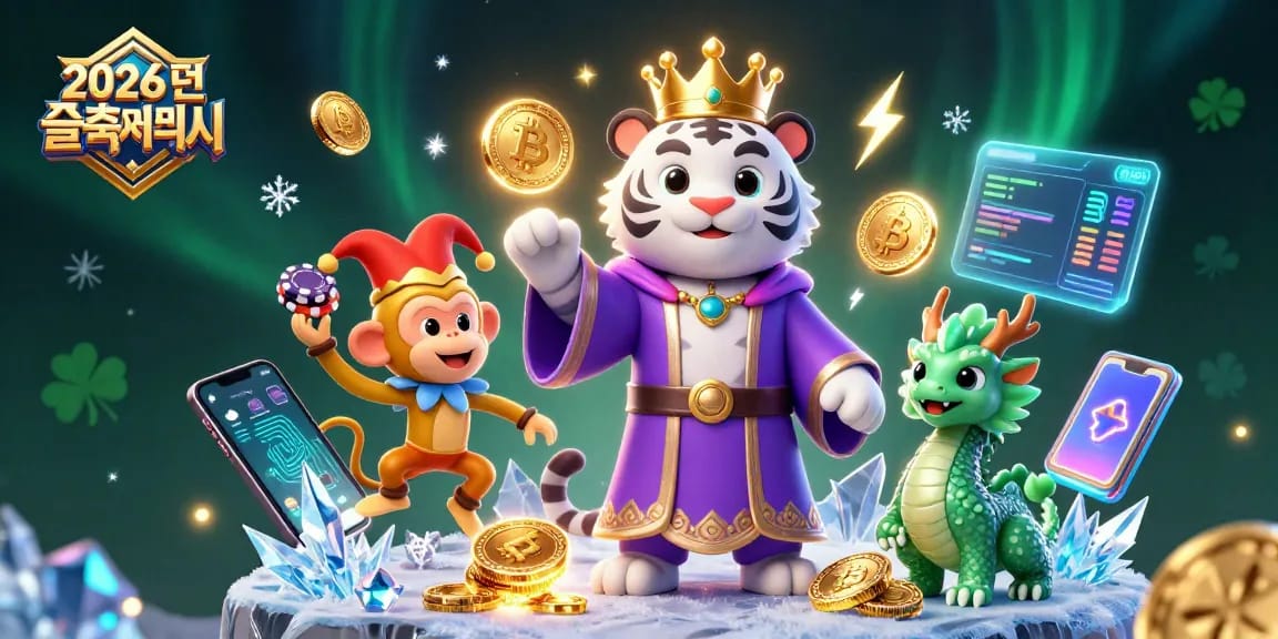 2026 년 슬롯사이트에서 슬롯 머신과 다양한 보너스 게임을 즐기는 멋진 3D 일러스트