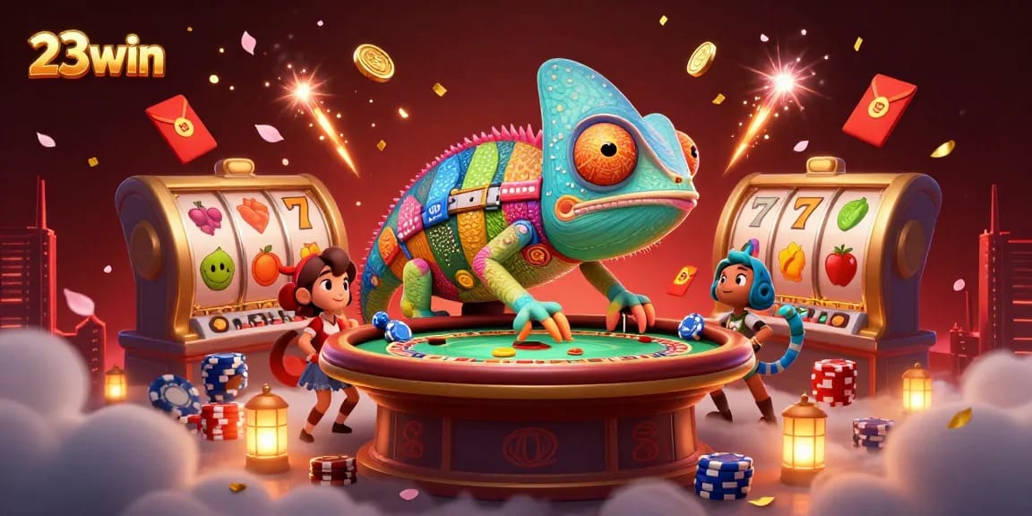 Experience the vibrant casino world of 23win with dynamic characters and rich gaming elements.