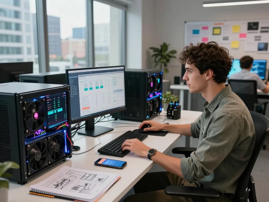 Innovative digital asset mining platform workspace with advanced technology and real-time analytics.
