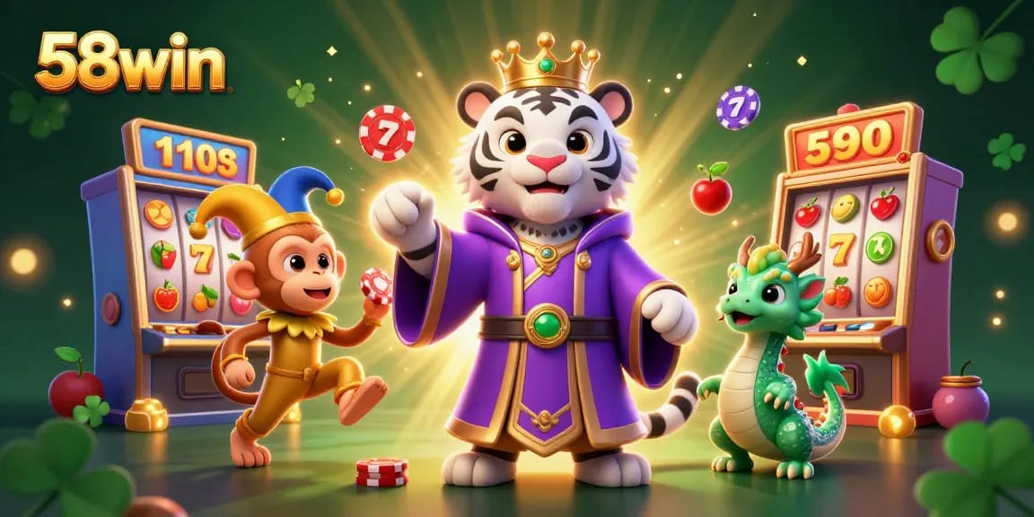 Experience thrilling slot action with 58win's vibrant characters and dynamic gaming elements.
