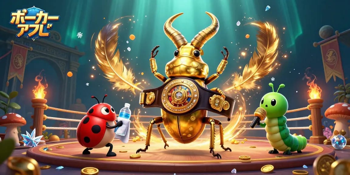 ポーカー アプリでリアルマネーをかけた対戦を楽しむキャラクターたちのイラスト