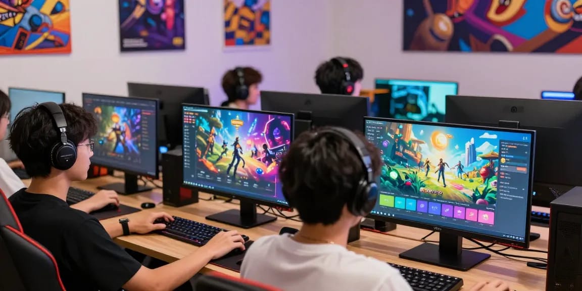 Gamer di portal resmi GOKIL33, menampilkan https://levitraps.com dengan suasana ceria dan perangkat game.