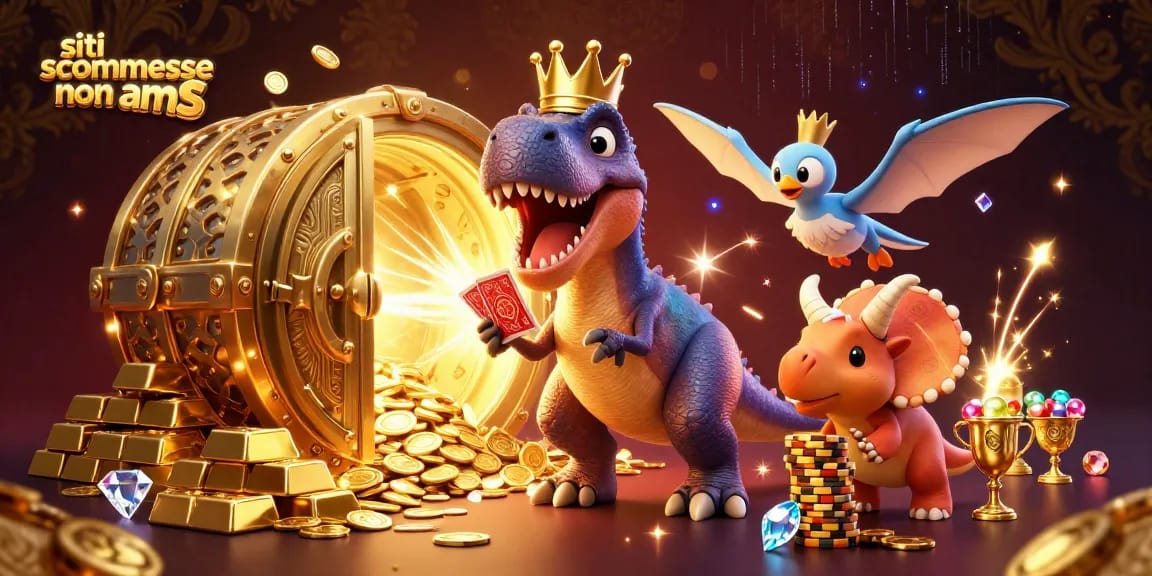 Scommettere nei siti scommesse non aams con un T-Rex, un pterodattilo e un triceratopo nel mondo del gioco d'azzardo.