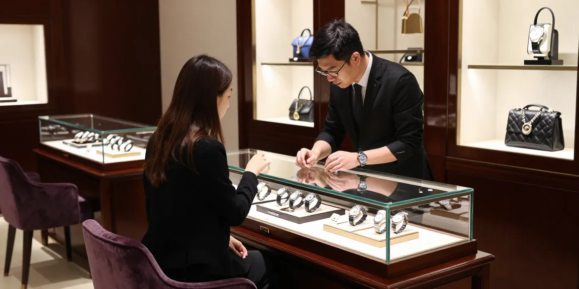 Browse exquisite replica watches in a luxury boutique setting.