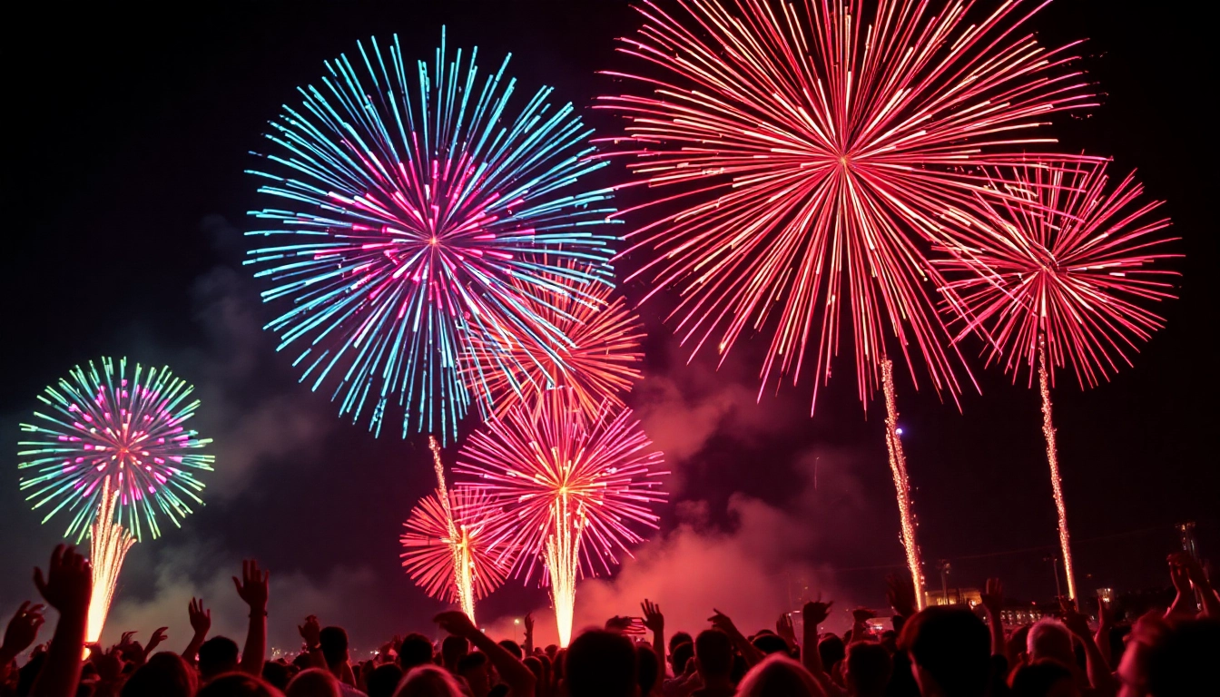 Ignite celebrations with stunning fireworks for sale lighting up the festive night sky.