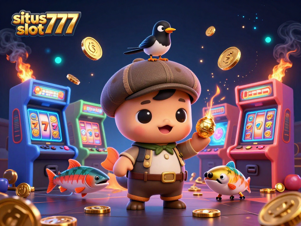 Engage in winning strategies at situs slot777 with this vibrant 3D casino-themed illustration.