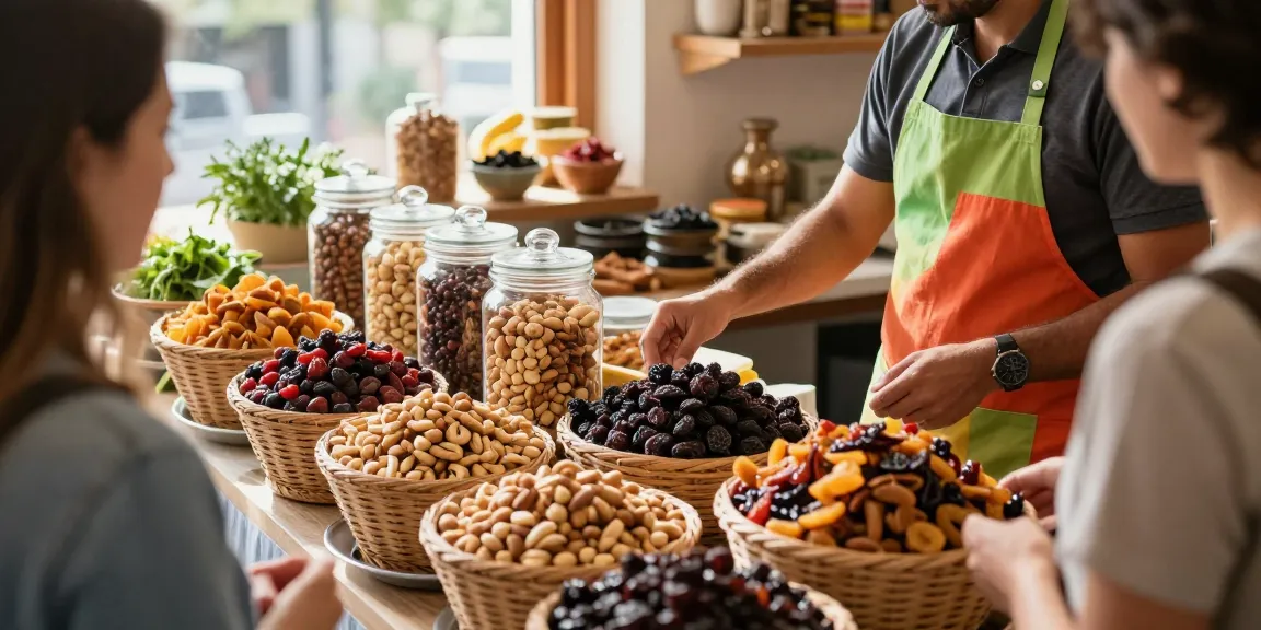 Vibrant display of mixed nuts and dried fruits emphasizing M98 ฝาก-ถอน seamless shopping experiences