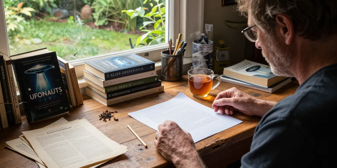 Explore T Allen Greenfield's workspace at https://tallengreenfield.com with books on UFOs and spirituality.
