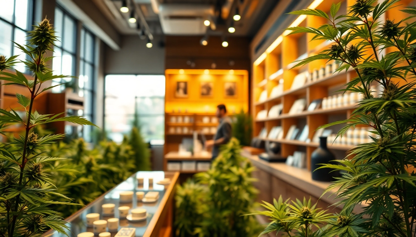 Cannabis Shop Madrid with curated cannabis displays in a warm, inviting shop interior.