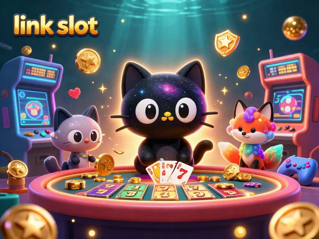 Menangkan jackpot dengan link slot dalam permainan mesin slot yang berwarna-warni.