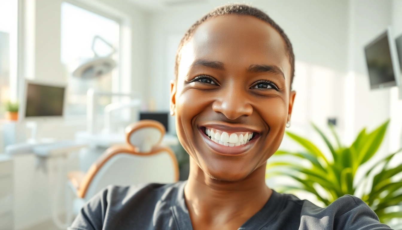 Bright smile representing newsmilelife in a modern dental clinic, showcasing dental health.