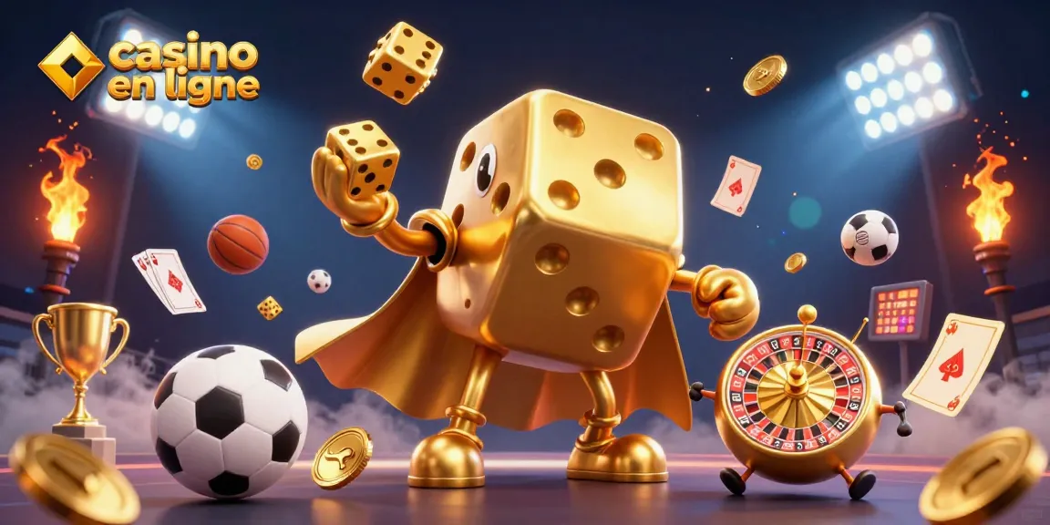 Jouez au casino en ligne avec des éléments lumineux et dynamiques d’une illustration 3D animée.